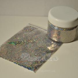 Блёстки, глиттеры Magic Glitters Серебро голографическое 100мл. (art. MG-SlvrH-0,4mm)