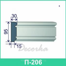 Молдинг фасадный ТМ Фасад Декор П-206 2м.