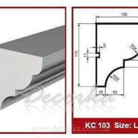 Карниз фасадный с гладким профилем Prestige Decor KC-103 2м