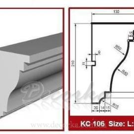Карниз фасадный с гладким профилем Prestige Decor KC-106 2м