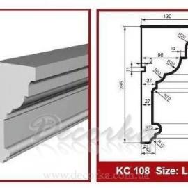 Карниз фасадный с гладким профилем Prestige Decor KC-108 2м