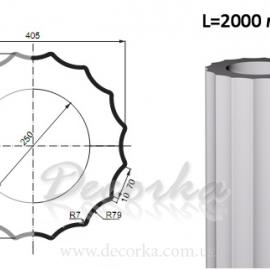 Полуколонна рифленная Prestige Decor LC-106-21 2м