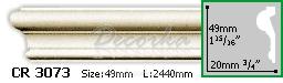 Молдинг с гладким профилем Gaudi Decor CR-3073 2,44м
