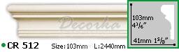 Молдинг с гладким профилем Gaudi Decor CR-512 2,44м