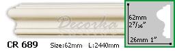 Молдинг с гладким профилем Gaudi Decor CR-689 2,44м