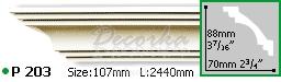 Карниз с гладким профилем Gaudi Decor P-203 2м